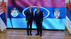 26. decembar 2024. Potpredsednik Narodne skupštine Jovan Janjić i ambasador Belorusije u Srbiji Sergej Malinovski